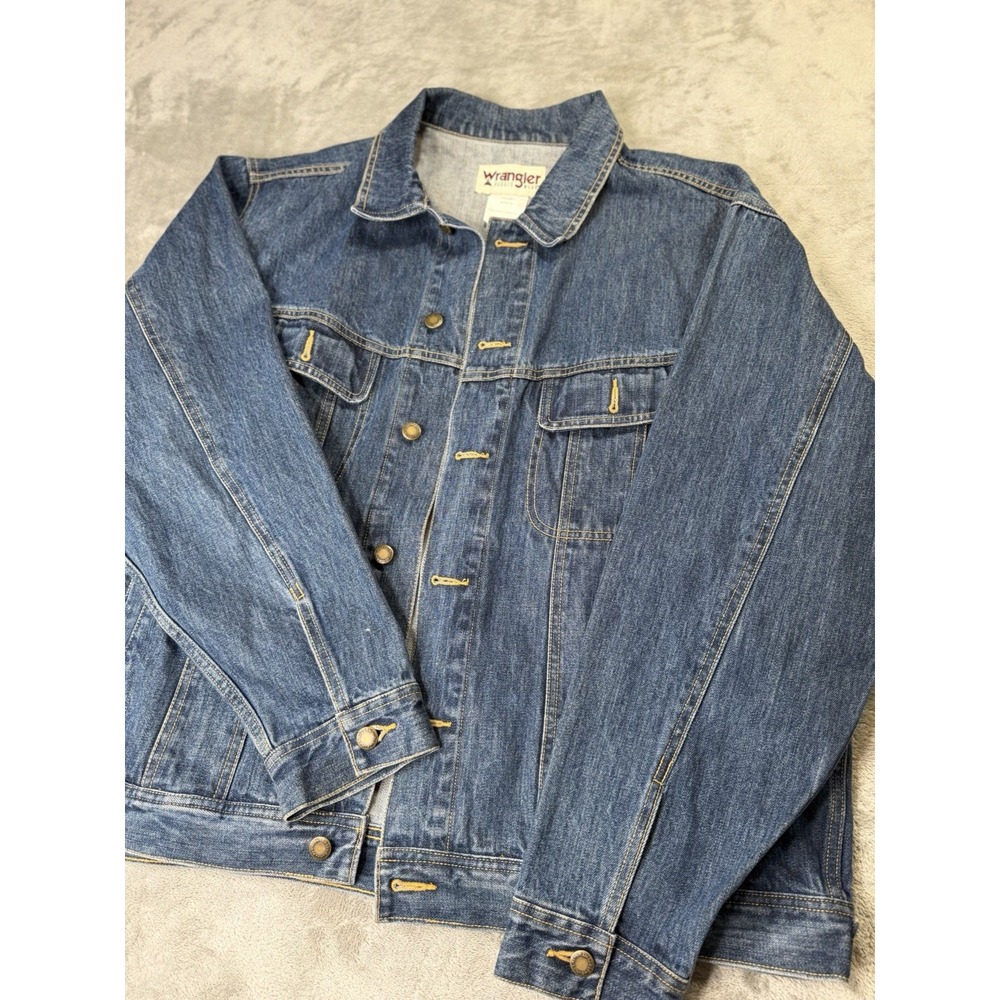 Wrangler Rugged Wear Denim Jacket Mens XL Trucker Jean Coat Chore